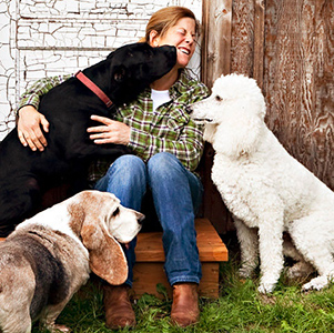 Julie Austin with dogs